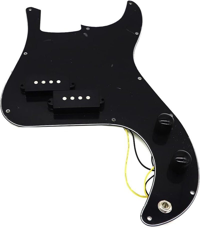 ROZILO Black 3 Ply Pre-wired Bass Pick Guard Loaded P Bass Pickguard for Precision P Bass - Image 1